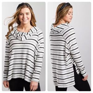 BKE Brushed Knit Marilyn Cowl Neck Pullover